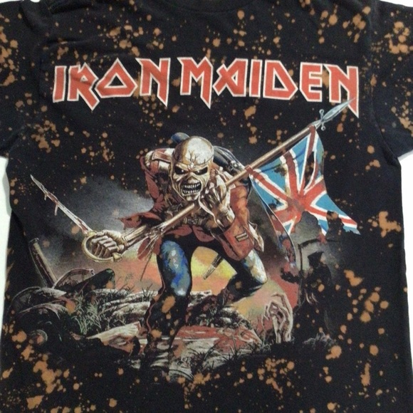 Iron Maiden bleached T-shirt size Medium. - Picture 1 of 5